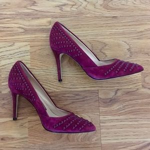 French Connection | maroon studded pumps, size 5.5